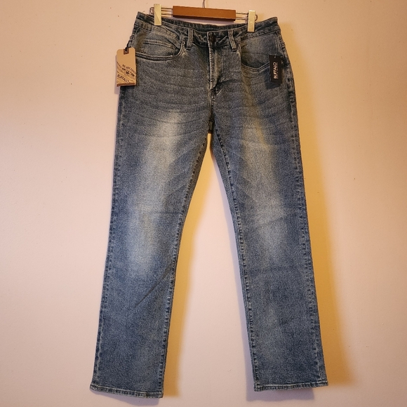 Buffalo David Bitton Other - NWT Buffalo David Bitton Straight Six Sanded Blue Jeans 32x32 Mens Stretch Denim